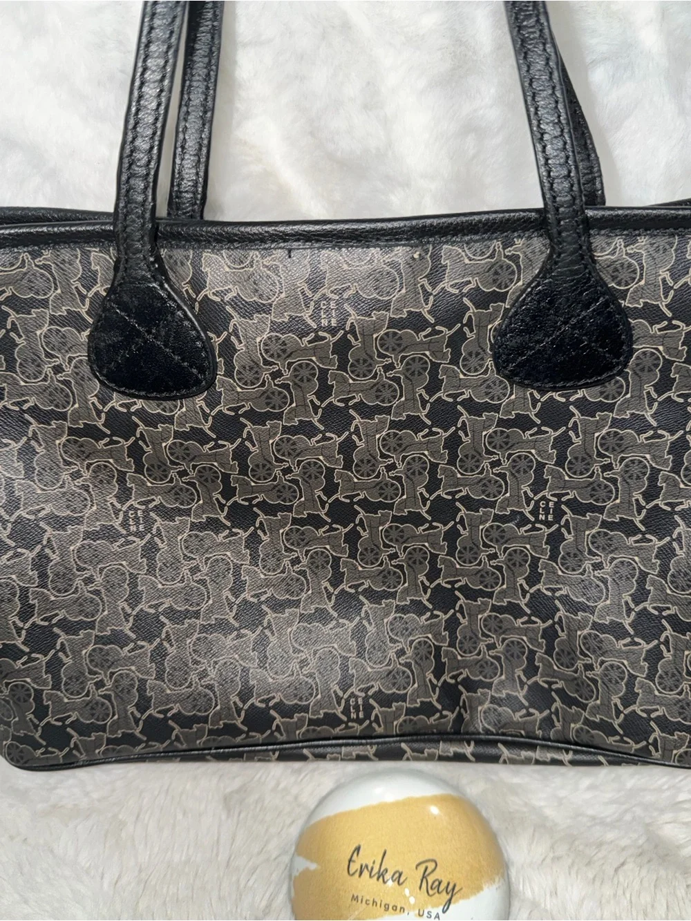 Celine Classic Black Patterned Tote Bag- GOOD CONDITION